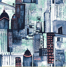 CITYSCAPE SKETCH - CROWN WALLPAPER ROLLS