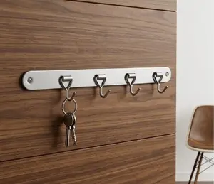 STAINLESS STEEL 4 HOOK WALL RAILS