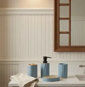 PREMIUM HARD PLASTIC OCEAN BLUE BATHROOM COUNTERTOP SET