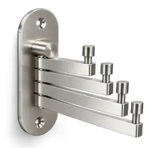 BRUSHED SILVER 4 BAR SWIVEL TOWEL RACK