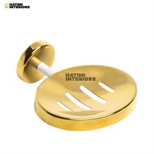 PREMIUM GOLDEN AND WHITE BATHROOM ACCESSORIES SET