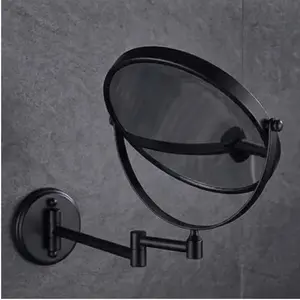 BLACK DUAL-SIDED WALL-MOUNTED EXTENDABLE MIRROR