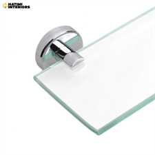 PREMIUM CHROME SILVER GLASS SHELF