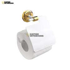PREMIUM GOLDEN AND WHITE BATHROOM ACCESSORIES SET