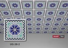 UG 28-2 - FALSE CEILING GYPSUM TILES WITH FITTING ACCESSORIES - PER SQ FT