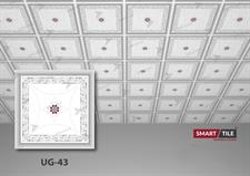 UG 43 - FALSE CEILING GYPSUM TILES WITH FITTING ACCESSORIES - PER SQ FT