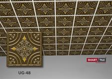 UG 48 - FALSE CEILING GYPSUM TILES WITH FITTING ACCESSORIES - PER SQ FT
