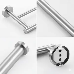 SILVER DOUBLE TOWEL ROD