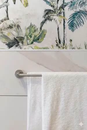 SILVER DOUBLE TOWEL ROD