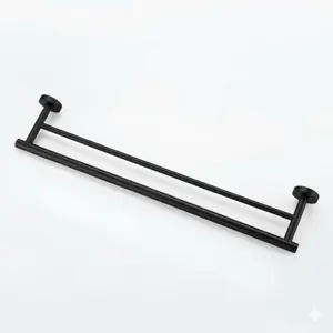 BLACK DOUBLE TOWEL ROD