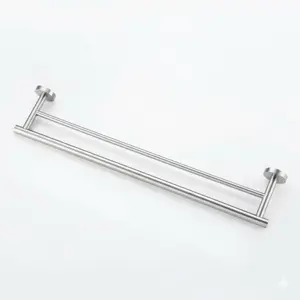 SILVER DOUBLE TOWEL ROD