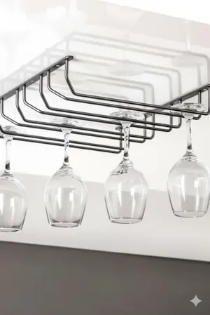 4 PIECE SILVER STAINLESS STEEL WINE GLASS HOLDER