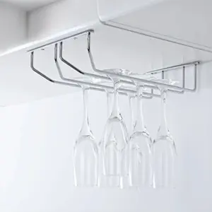 2 PIECE STAINLESS STEEL WINE GLASS HOLDER