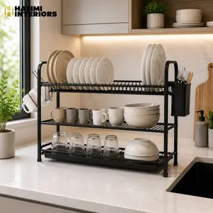 PREMIUM 3-TIER MULTI-FUNCTIONAL 30-INCHES KITCHEN COUNTERTOP DISH DRYING RACK
