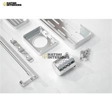 SILVER ALUMINUM BATHROOM SET