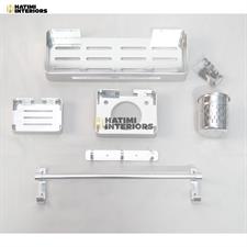 SILVER ALUMINUM BATHROOM SET