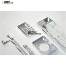 SILVER ALUMINUM BATHROOM SET