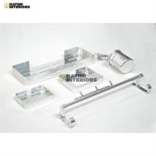SILVER ALUMINUM BATHROOM SET