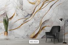 GOLDEN N' GREY MARBLE - ABSTRACT WALL PICTURE