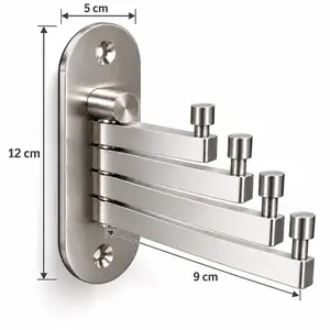BRUSHED SILVER 4 BAR SWIVEL TOWEL RACK