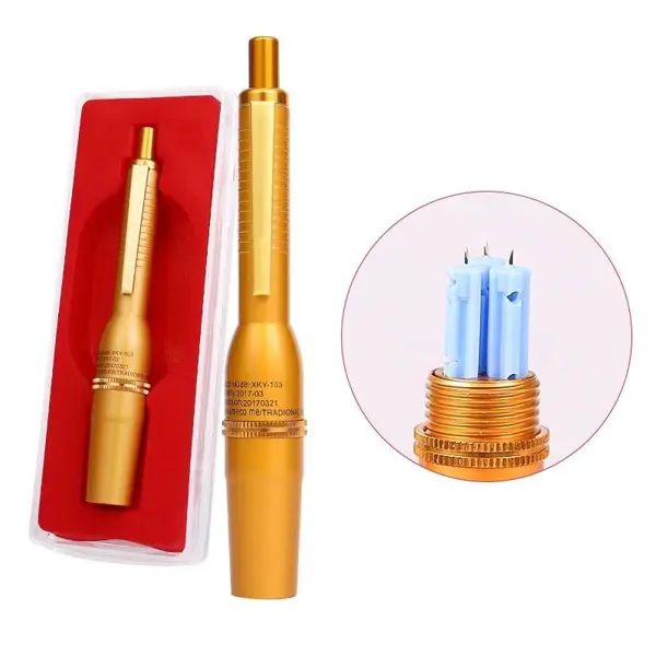 Triple Head Hijama Cupping Pen ٹرپل ھیڈ حجامہ قلم (Golden/Silver Color) | Hakeem Lahori