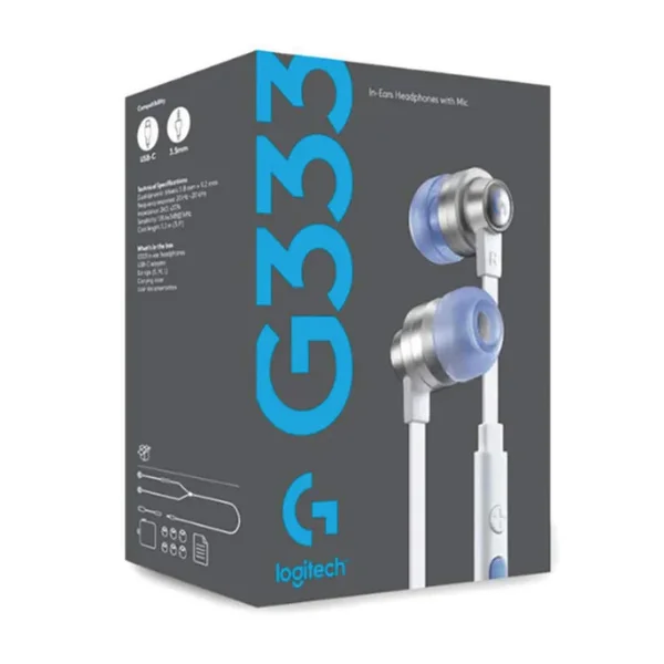 Logitech G333 Gaming Earphones - White