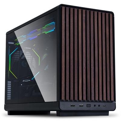 Lian LI A3-mATX M-ATX Tempered side glass Gaming Case Black  [Wood Edition]
