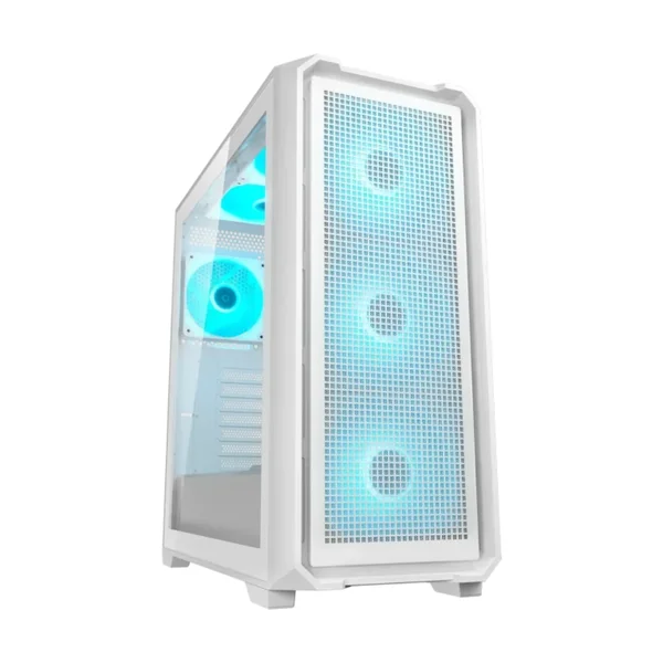 Cougar MX600 Air Pro Mid-Tower ATX Gaming PC Case, 6x ARGB Fans White