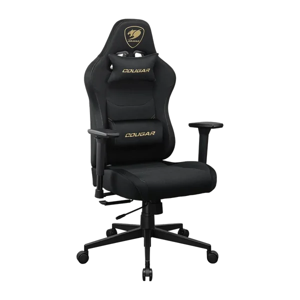 Cougar Pryme Gaming Chair - PVC Leather, 3D Armrest, Lumbar and Head Pillow Black