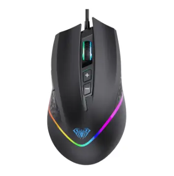 AULA F805 Wired Gaming Mouse Full color Breathing Optical Ergonomic Gaming Mice Ergonomic Design Computer Mouse for Windows PC Gamers