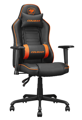 Cougar FUSION S Comfortable Multi-Purpose- Breathable PVC Leater  Gaming Chair / Black-Orange.
