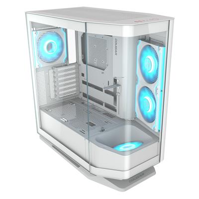 COUGAR FV270 RGB Mid-Tower Tempered curved panoramic glass panel - White