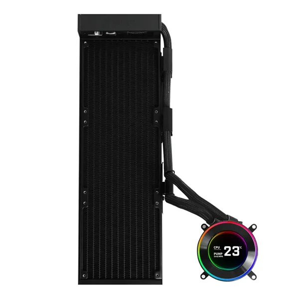 Lian Li Hydroshift II 360 LCD Liquid CPU Cooler Fits Most PC Fans - Black