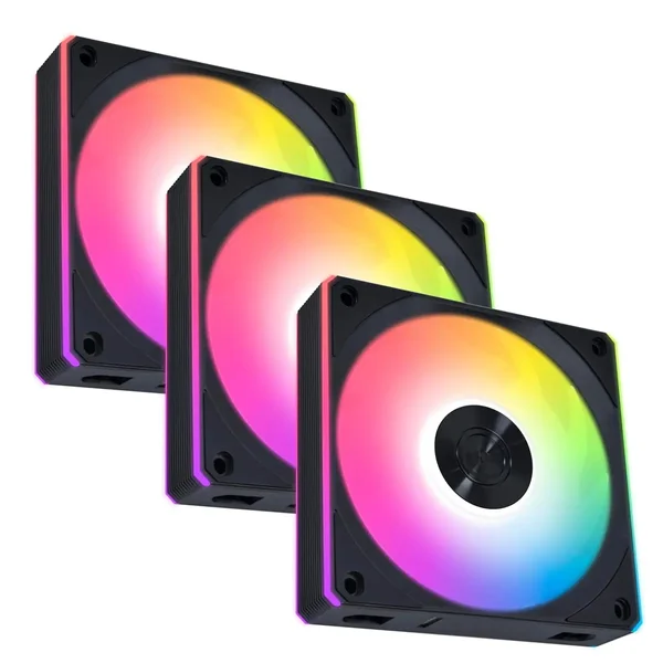 Lian Li UNI Fan CL120 ARGB 120mm PWM Fans - Triple Pack, 2.4 GHz Wireless Signal RGB & PC Case Fans Control, Daisy-Chain, Dual Light Zones, FDB, Controller Included & Required - Black