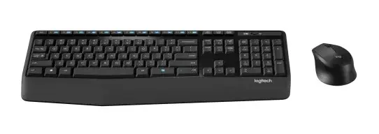 Logitech MK346P Wireless Combo, Full-Size  wih Palm Res - Black