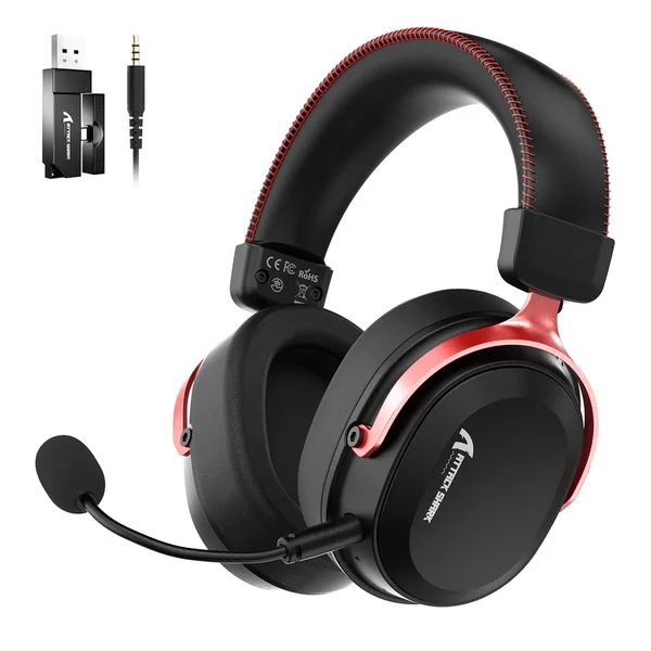 Attack Shark L30Pro Wireless Gaming Headset - Black & Red