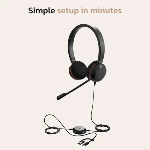 Jabra Evolve 20 Wired Headset -Black