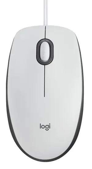 Logitech M100 Optical USB Corded Mouse – White