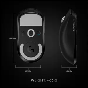 Logitech PRO X Superlight Wireless Gaming Mouse, Black