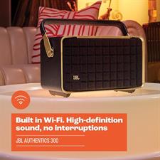 JBL Authentics 300 | Bluetooth WiFi - Built in Battery Portable Smart Home Speaker - Black