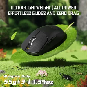 Attack Shark X8 SE Wireless Gaming Mouse, 55g Ultra-Lightweight Wired/BT/2.4GHz Wireless Programmable Mouse, 1K Polling Rate, PixArt PAW3311 Gaming Sensor, 25000 DPI, Tape, Gamer Mice for PC/Win/Mac (Black)