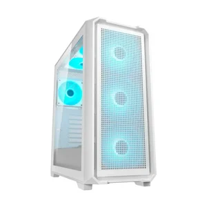Cougar MX600 Air Pro Mid-Tower ATX Gaming PC Case, 6x ARGB Fans White