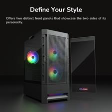 COUGAR Duoface RGB / Mid tower / 2 type front panels)-  Black