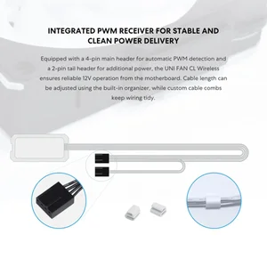 Lian Li UNI Fan CL120 ARGB 120mm PWM Fans - Triple Pack (Reverse Blade), 2.4 GHz Wireless Signal RGB & PC Case Fans Control, Daisy-Chain, Controller Included and Required - White