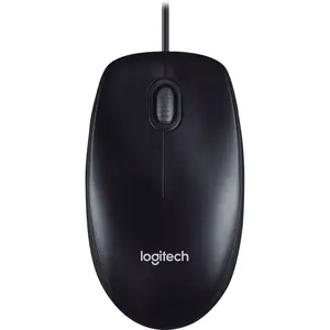 Logitech M100 Optical USB Corded Mouse – Black