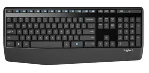 Logitech MK346P Wireless Combo, Full-Size  wih Palm Res - Black