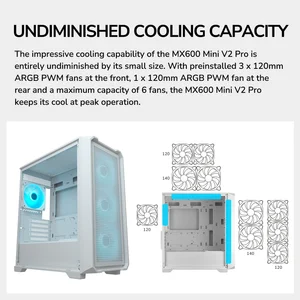 Cougar MX600 Mini V2 Pro Maximum Cool Minimum Size Gaming Case - White
