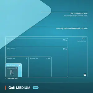 SteelSeries QcK Mousepad, Legendary Micro-Woven Cloth, Non-Slip Rubber Base (Medium, Aqua)