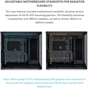 Lian Li O11D Mini V2 Flow Compact ATX Mid-Tower Airflow Computer Case - Black