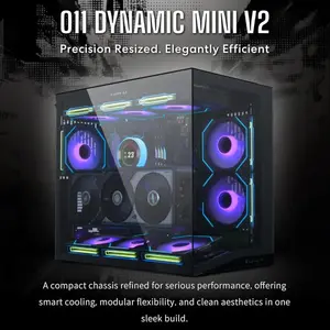 Lian Li O11D Mini V2 Flow Compact ATX Mid-Tower Airflow Computer Case - Black